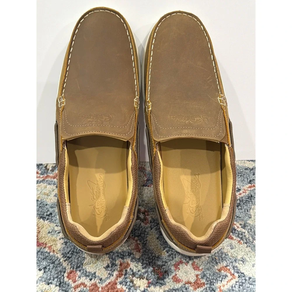Worldwide Sportsman Bluewater Shoes Men 12 Brown Slip On Nautical